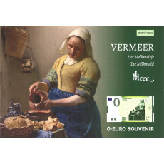 0 Euro biljet Johannes Vermeer in speciaal mapje